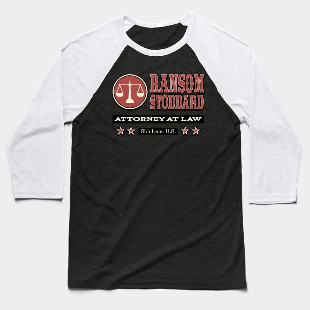 Ransom Stoddard - Who Shot Liberty Valance Baseball T-Shirt by robotrobotROBOT